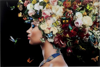 Glasbild Bunch of Flowers 150x100cm – Grafik-1.