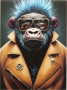 Glasbild Fashion Gorilla 60x80cm – Grafik-1.