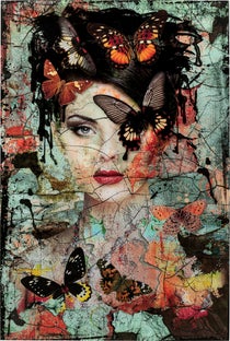 Glasbild Lady Butterfly 100x150cm – Grafik-1.