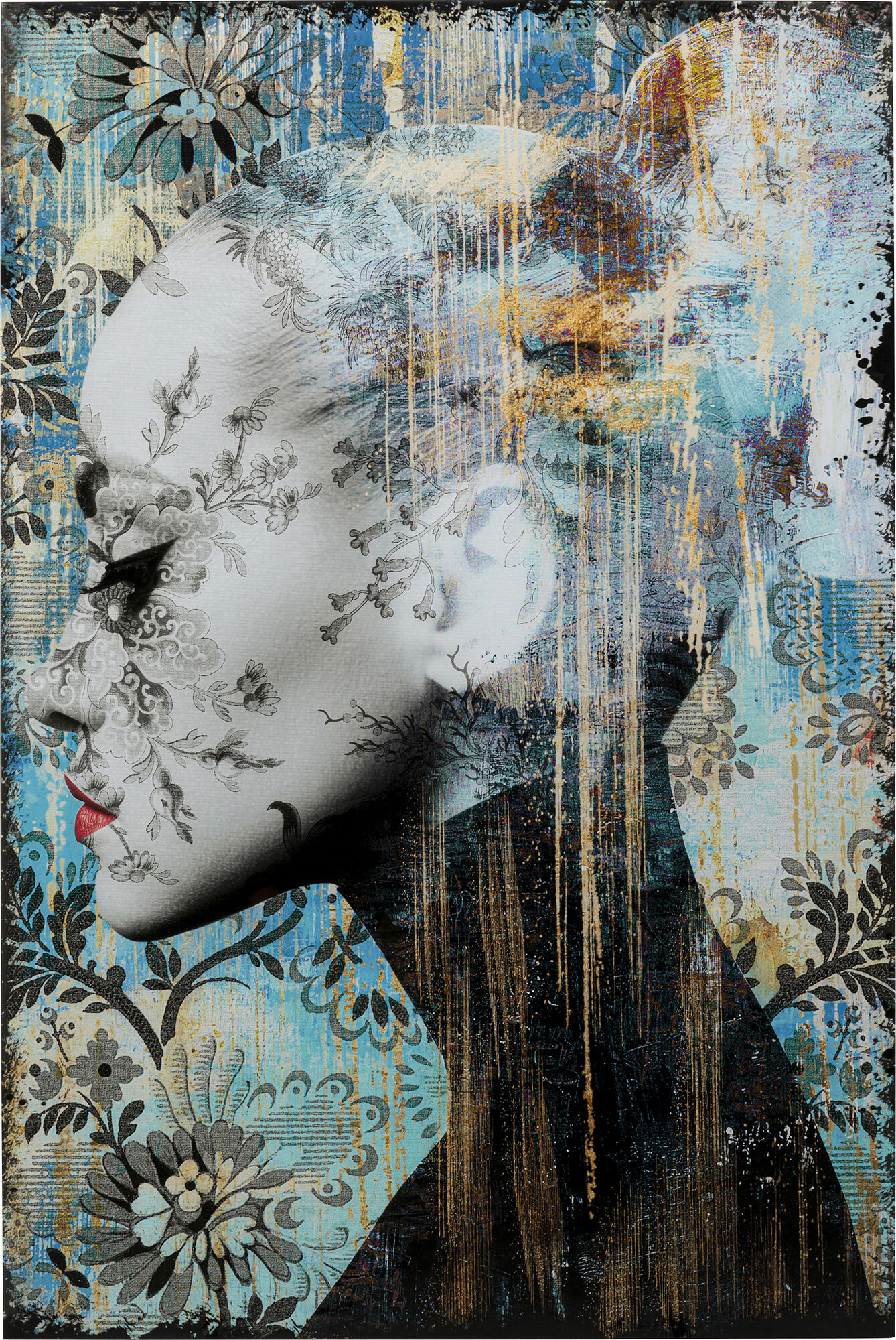 Glasbild Lady Flower 100x150cm – Grafik-1.