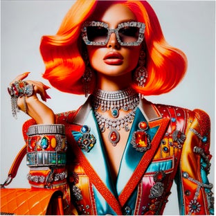 Glasbild Muse Posh 100x100cm – Grafik-1.