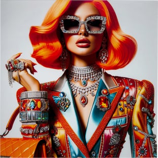 Glasbild Muse Posh 100x100cm – Grafik-1.