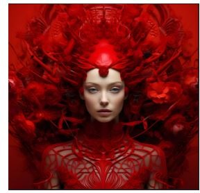 Glasbild Muse Rot 120x120cm