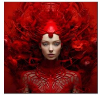 Glasbild Muse Rot 120x120cm – Grafik-1.