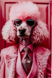 Glasbild Pink Poodle 50x40cm – Grafik-1.