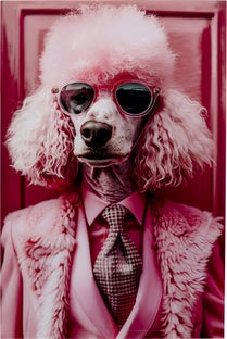 Glasbild Pink Poodle 50x40cm – Grafik-1.