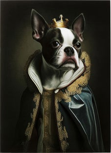 Glasbild Princess Dog 80x110cm - Einzelstück – Grafik-1.
