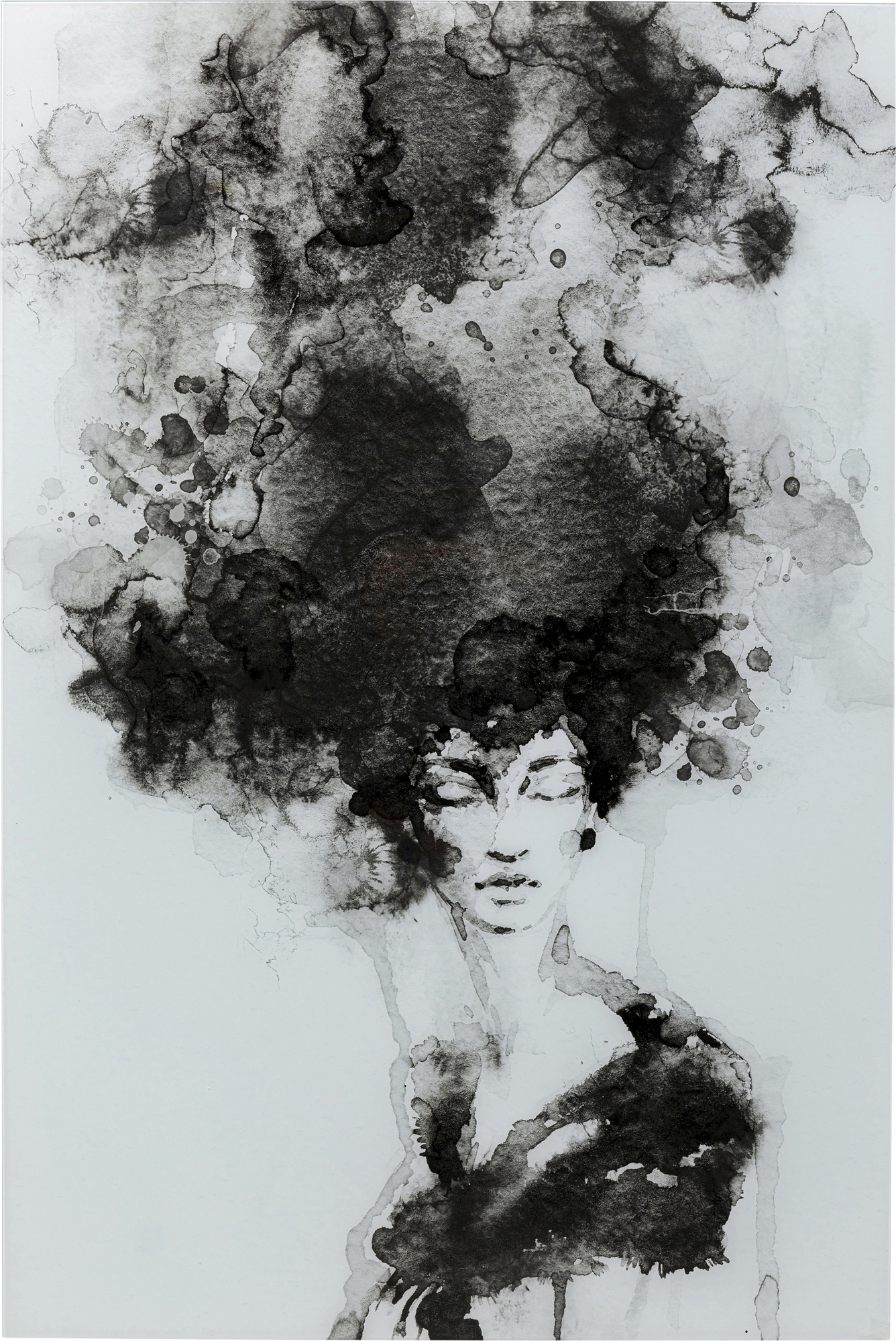 Glasbild Smokey Hair 100x150cm