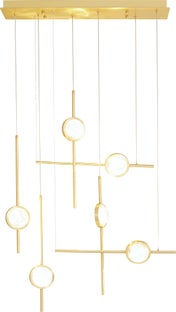 Hängeleuchte Ballet Messing LED 6er - Einzelstück – Grafik-1.