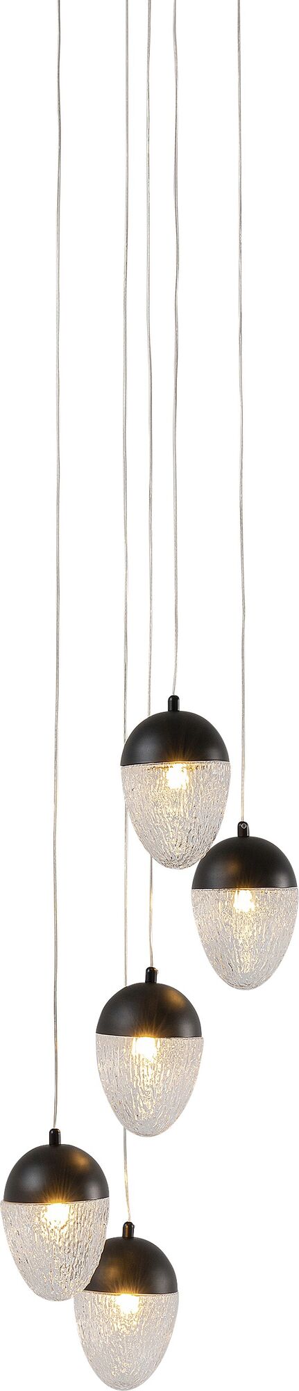 Hängeleuchte Frozen 5 Schwarz Matt Ø35cm – Grafik-1.