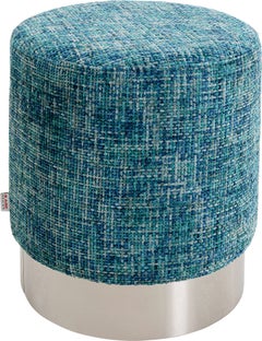 Hocker Berry High Silber Hellblau Ø39cm – Grafik-1.