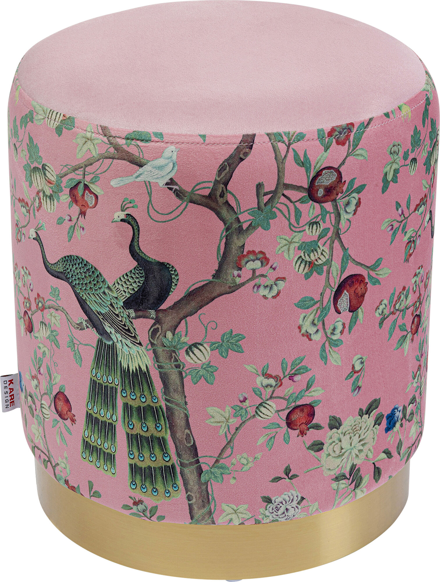 Hocker Cherry Peacock Brass Ø32cm – Grafik-1.