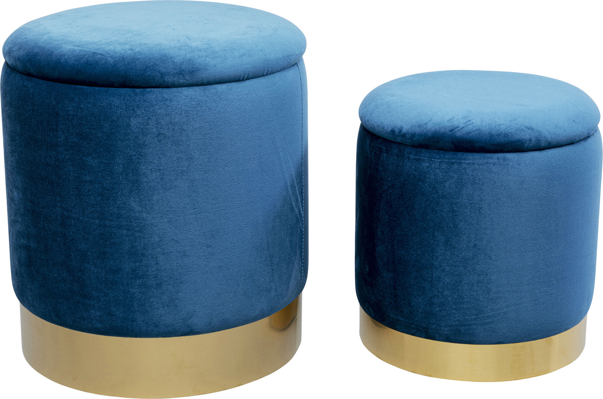 Hocker Cherry Storage Blau Brass (2/Set) – Grafik-1.