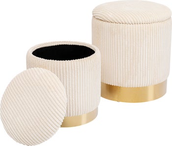 Produkt: Hocker Cherry Storage Cord Creme (2/Set).