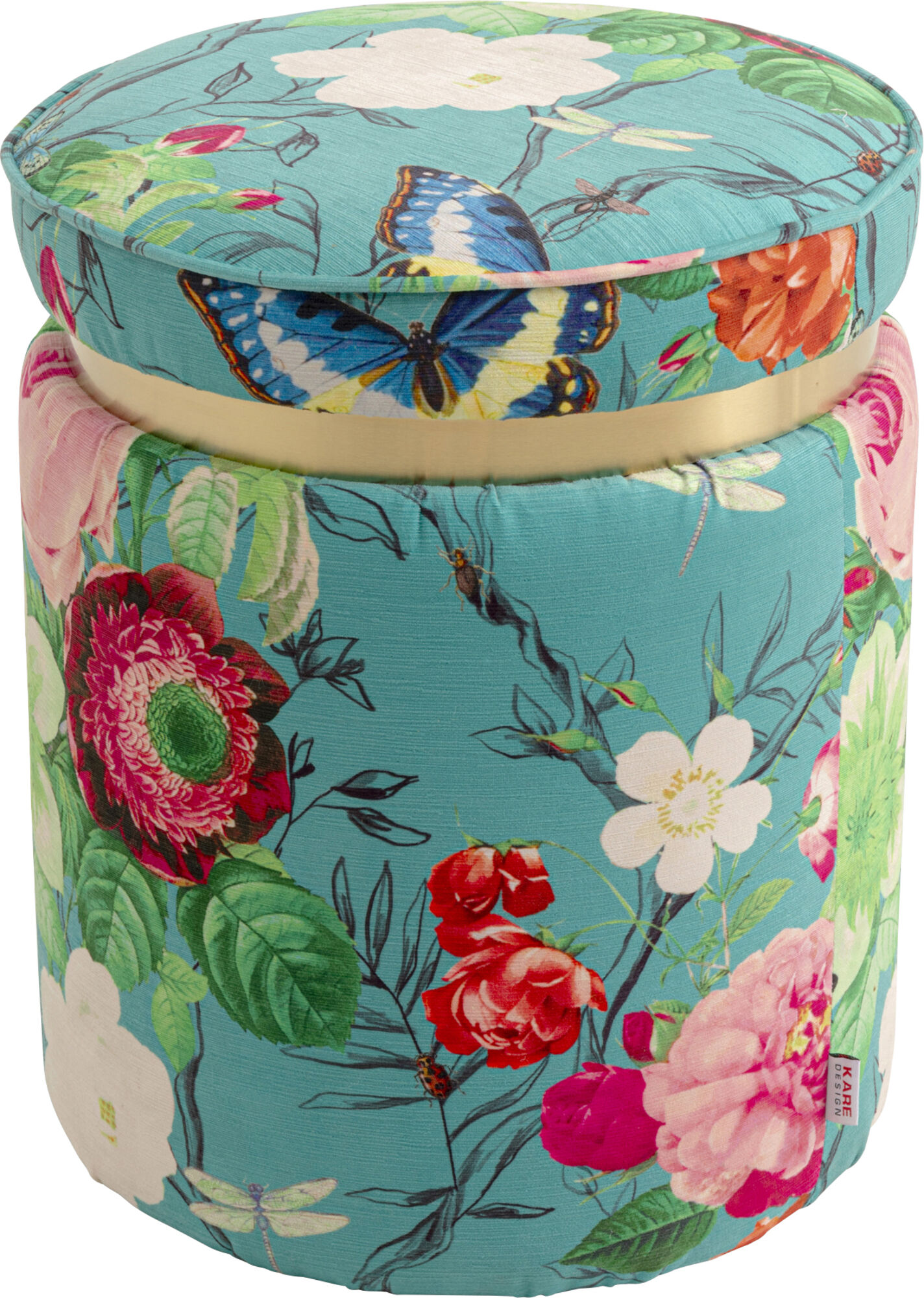 Hocker Flower Fever Blau Ø39cm – Grafik-1.