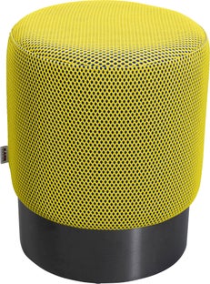 Hocker Jody Gelb Schwarz Mesh Schwarz Ø35cm - Einzelstück – Grafik-1.