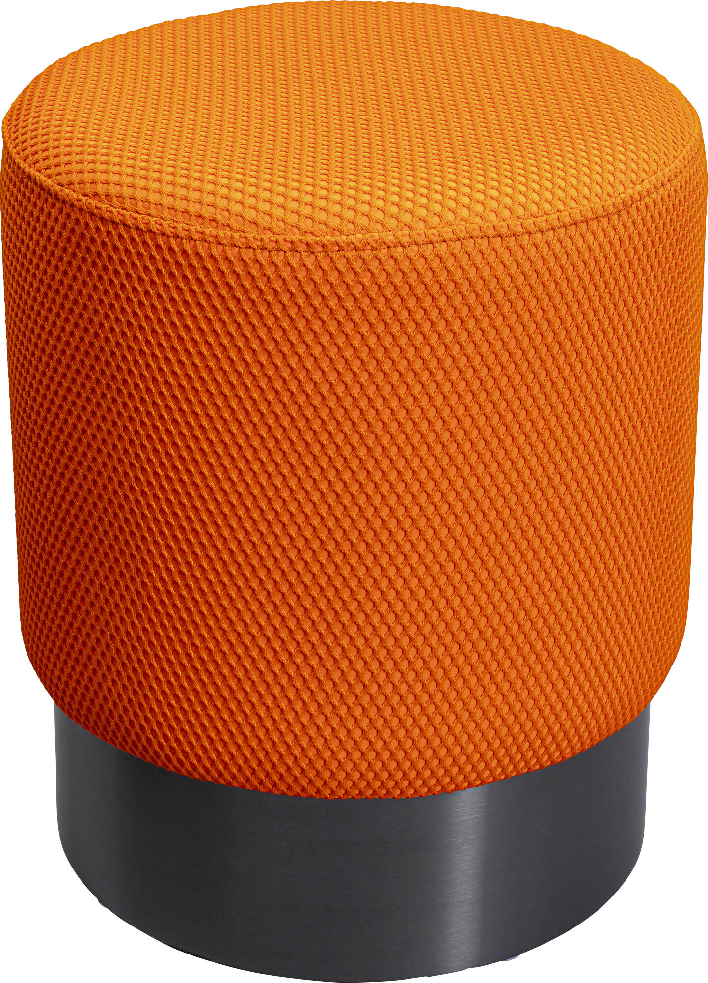 Hocker Jody Orange Mesh Schwarz Ø35cm - Einzelstück – Grafik-1.