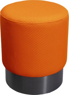 Hocker Jody Orange Mesh Schwarz Ø35cm - Einzelstück – Grafik-1.