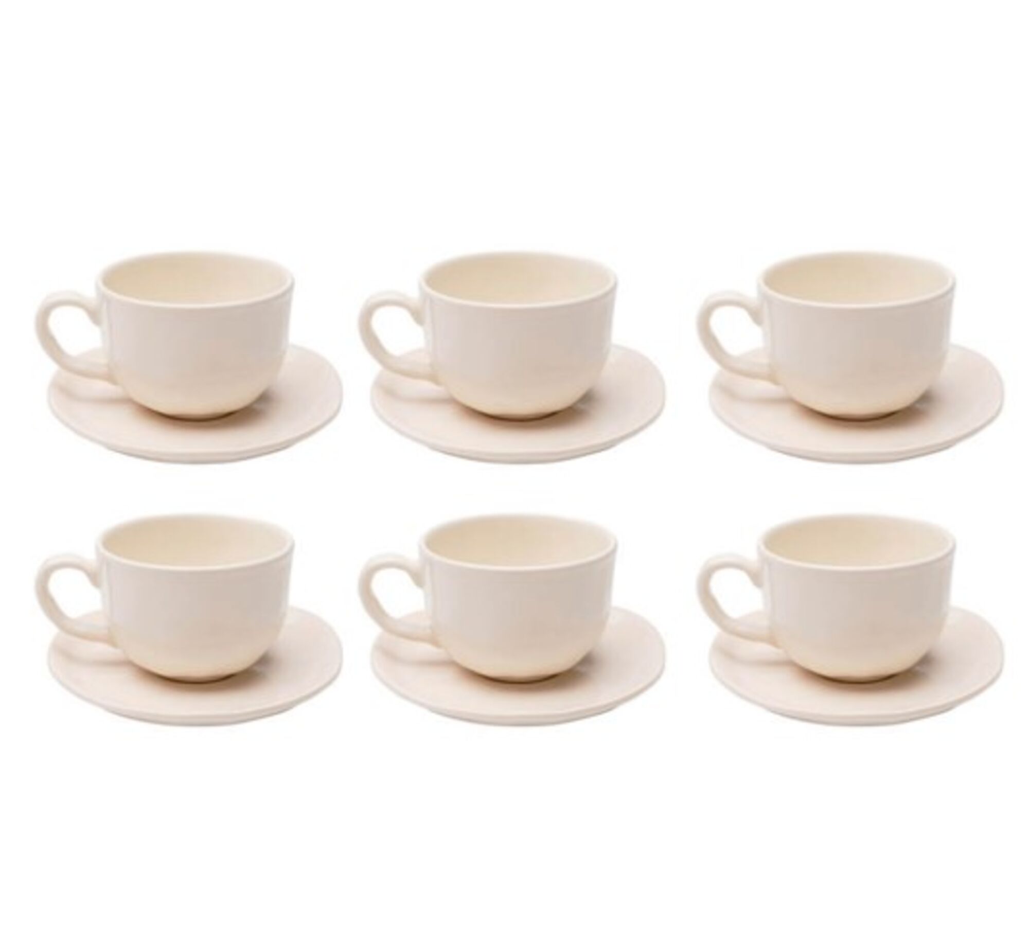 Tasse mit Untertasse Organic Creme (6/Set)