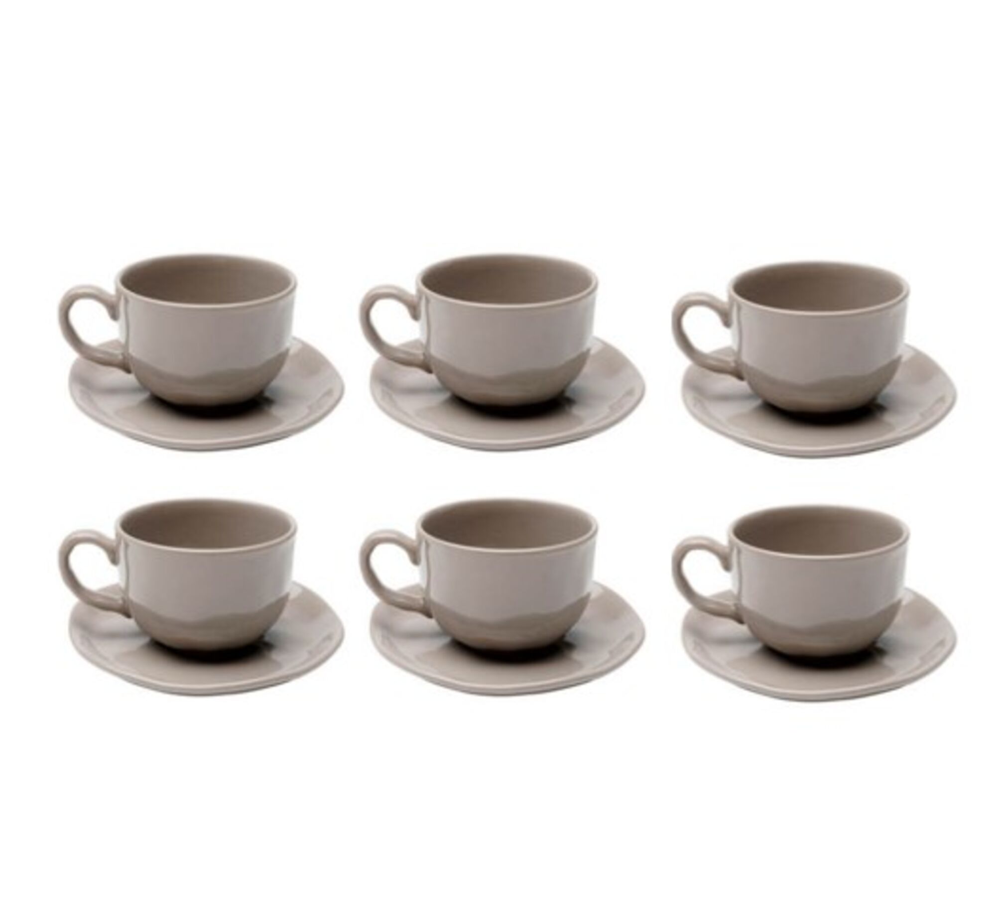 Tasse mit Untertasse Organic Grey (6/Set)