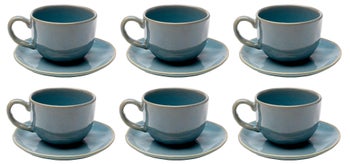 Tasse mit Untertasse Organic Türkis (6/Set) – Grafik-1.
