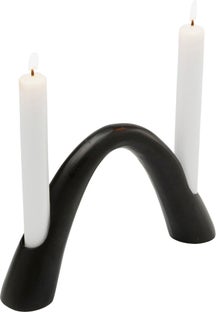 Kerzenständer Bow Duo Schwarz 13cm – Grafik-1.