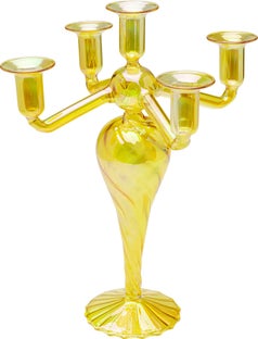 Kerzenständer Jano Five Gelb 33cm - Einzelstück – Grafik-1.