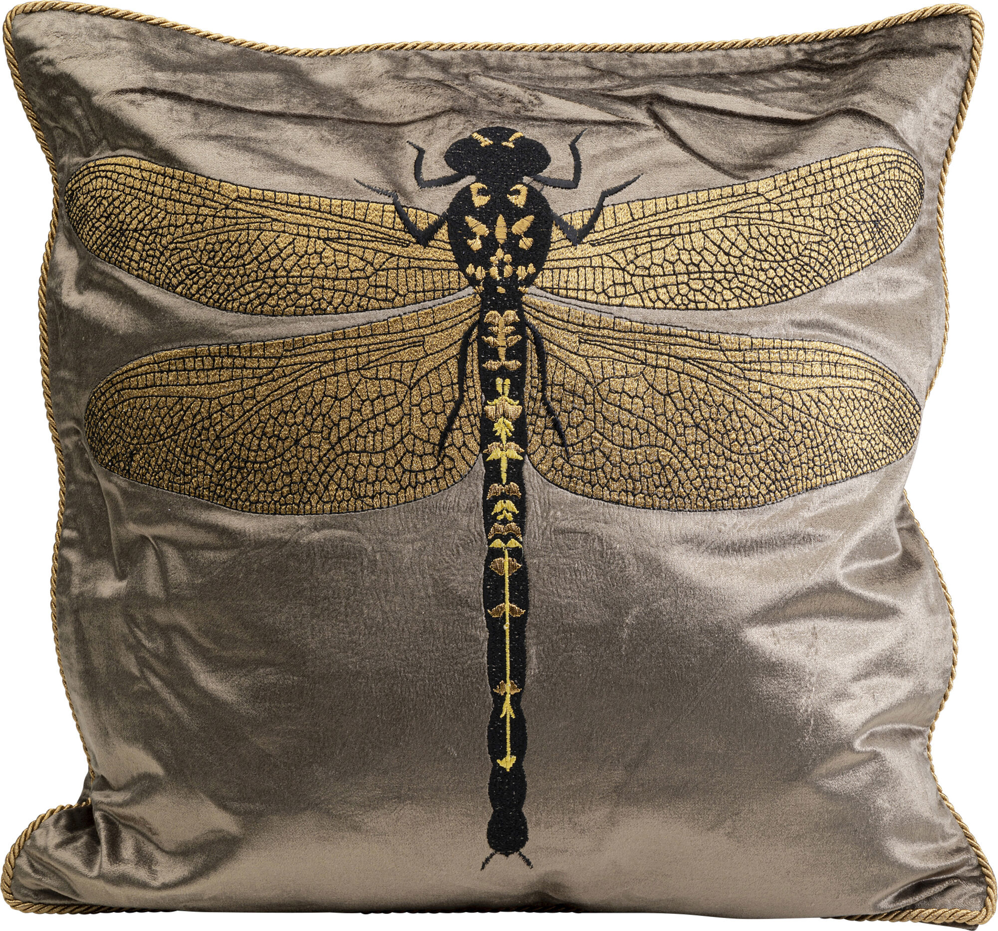Kissen Glitter Dragonfly Braun 40x40cm – Grafik-1.