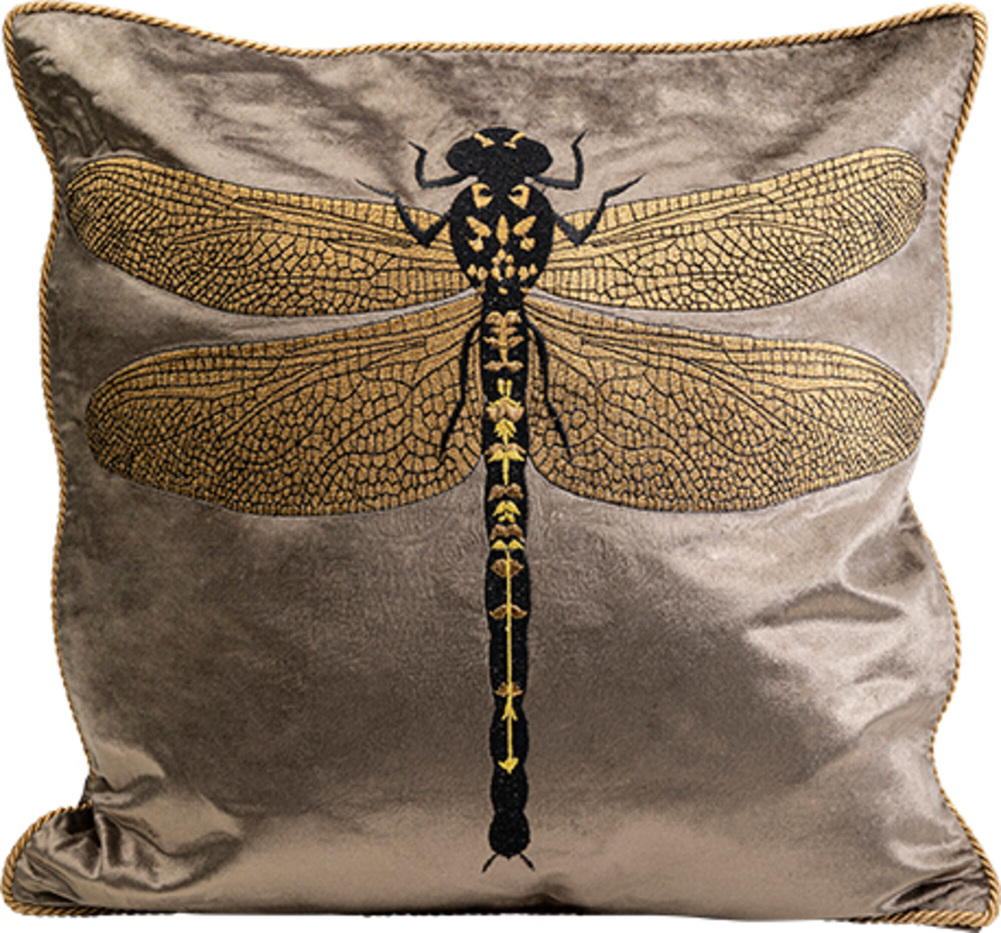 Kissen Glitter Dragonfly Braun 40x40cm