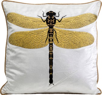 Kissen Glitter Dragonfly Weiß 40x40cm – Grafik-1.