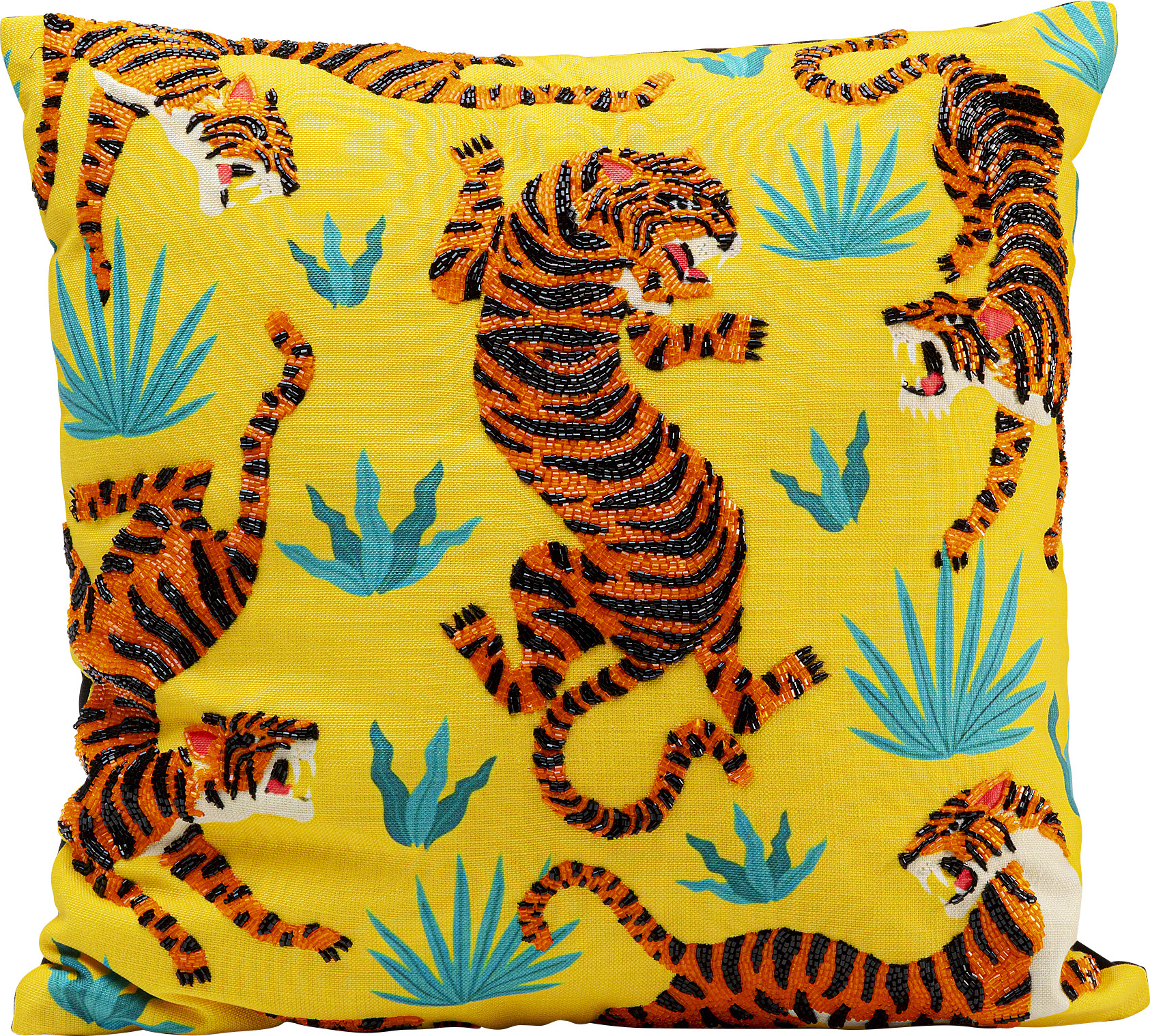 Kissen Tiger Love Gelb 45x45cm