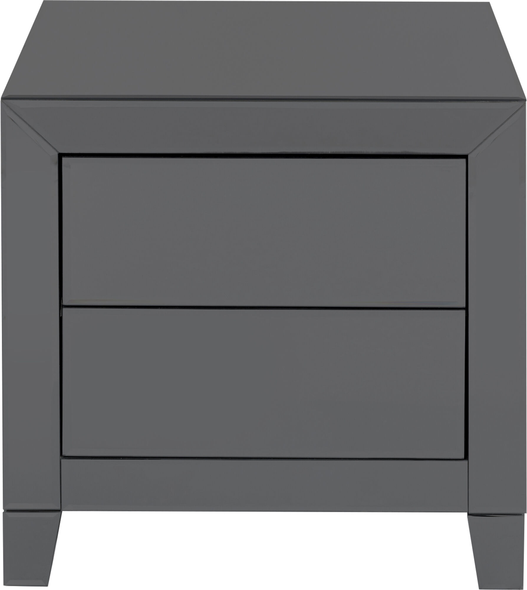 Kommode Klein Luxury Push 2 Schübe Grau – Grafik-1.