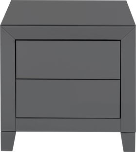 Kommode Klein Luxury Push 2 Schübe Grau – Grafik-1.