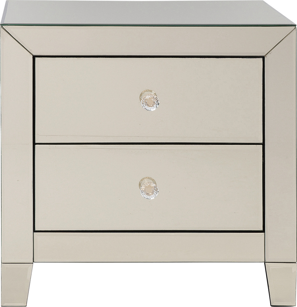 Kommode Klein Pearl Champagne 2 Schübe