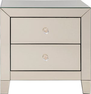 Kommode Klein Pearl Champagne 2 Schübe – Grafik-1.