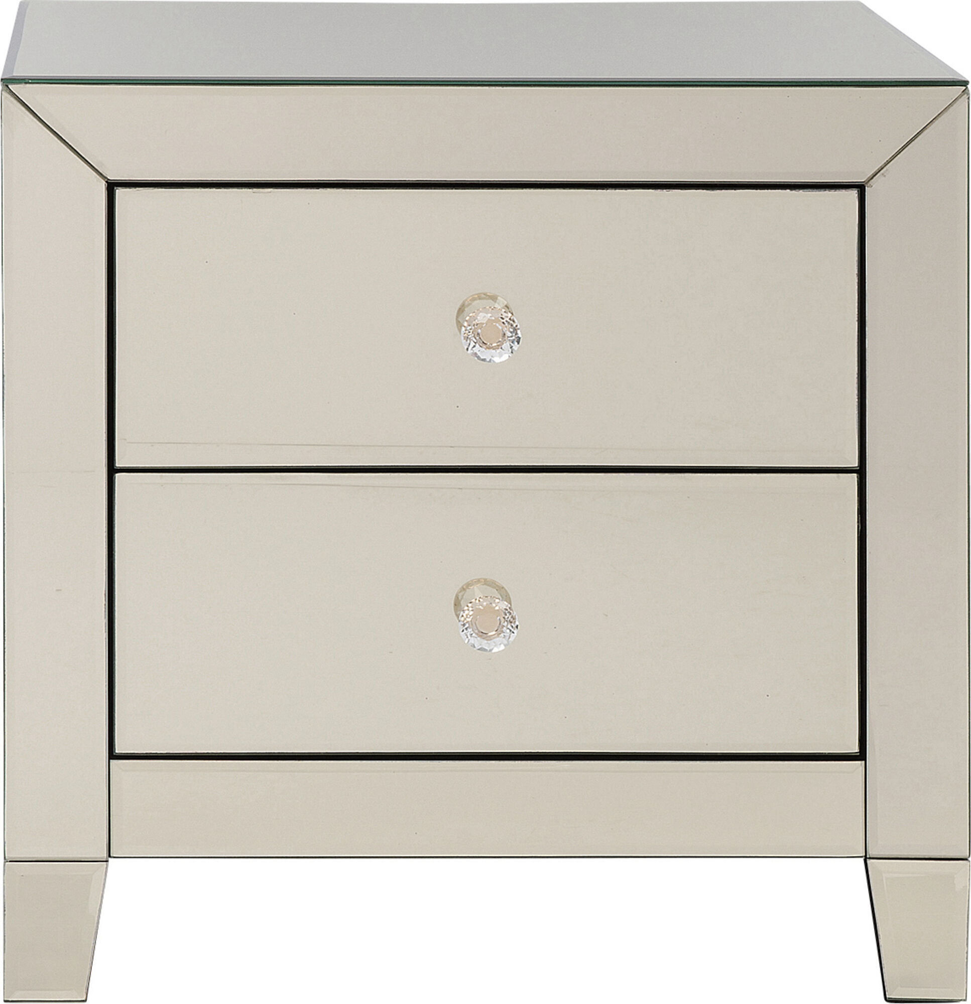 Kommode Klein Pearl Champagne 2 Schübe – Grafik-1.