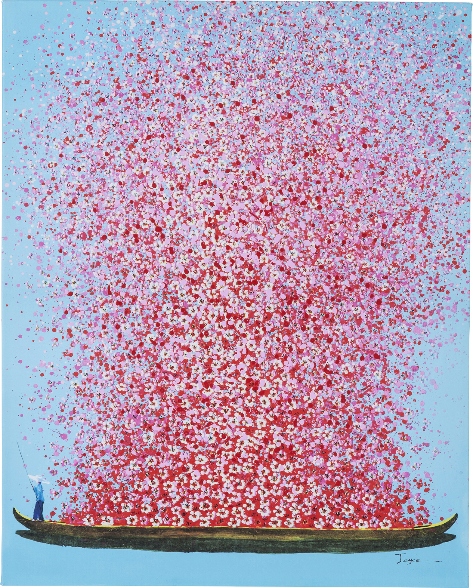 Produkt: Leinwandbild Flower Boat Blau Pink 30x40cm.