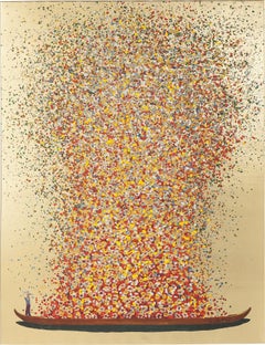 Leinwandbild Flower Boat Gold Pink 40x50cm – Grafik-1.