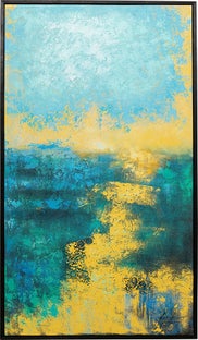 Leinwandbild Jardin Blau 125x215cm – Grafik-1.