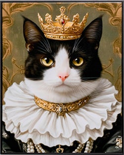 Leinwandbild Princess Cat Schwarz 40x50cm – Grafik-1.
