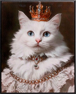 Leinwandbild Princess Cat Weiß 40x50cm – Grafik-1.