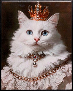 Leinwandbild Princess Cat Weiß 40x50cm – Grafik-1.
