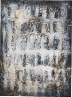 Leinwandbild Shadows Grau 90x120cm - Einzelstück – Grafik-1.