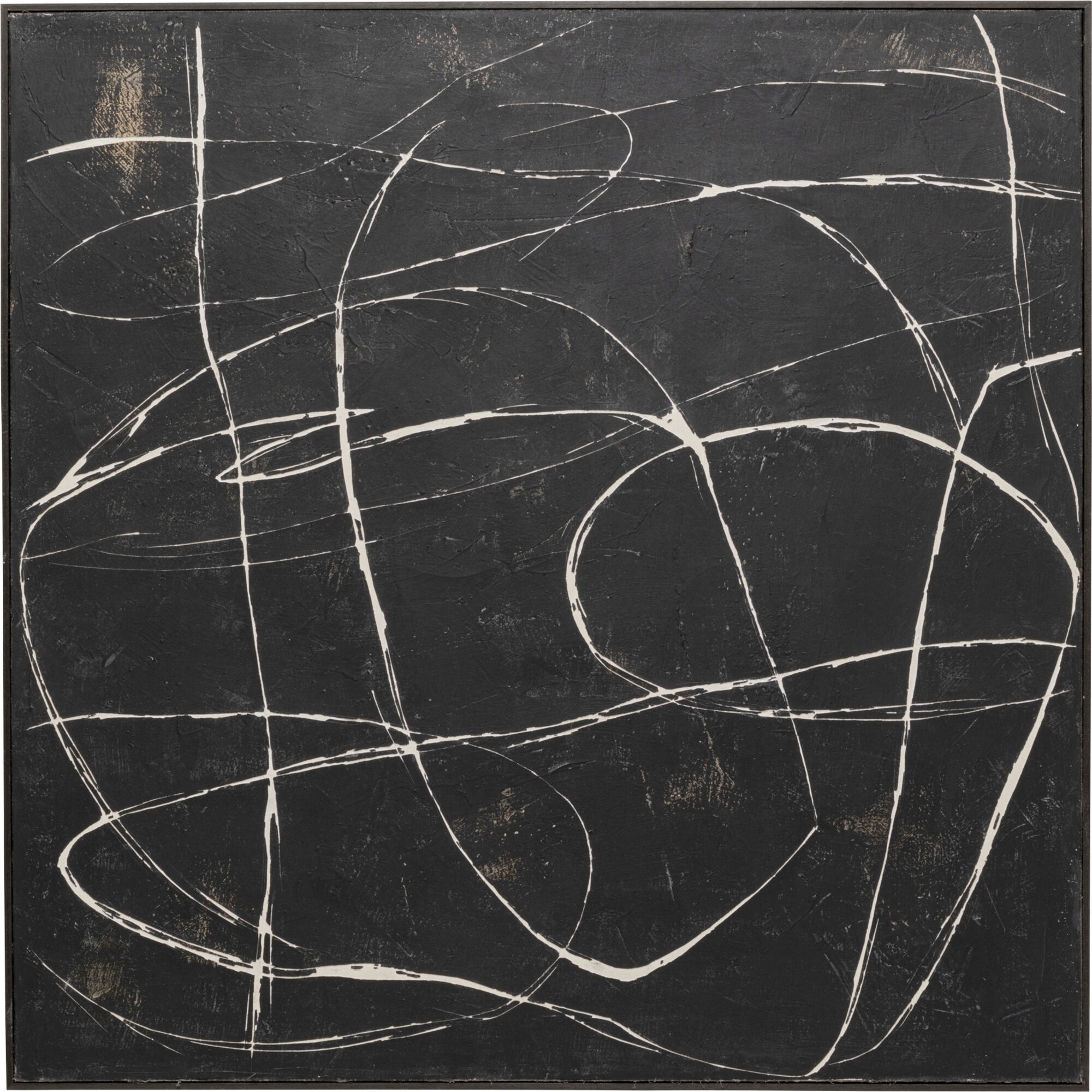 Leinwandbild Sketch Schwarz 120x120cm – Grafik-1.