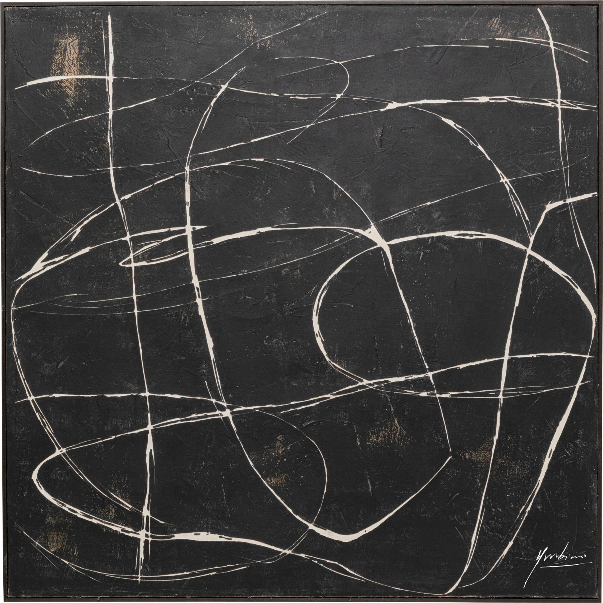 Leinwandbild Sketch Schwarz 120x120cm – Grafik-1.