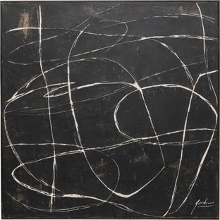 Leinwandbild Sketch Schwarz 120x120cm – Grafik-1.