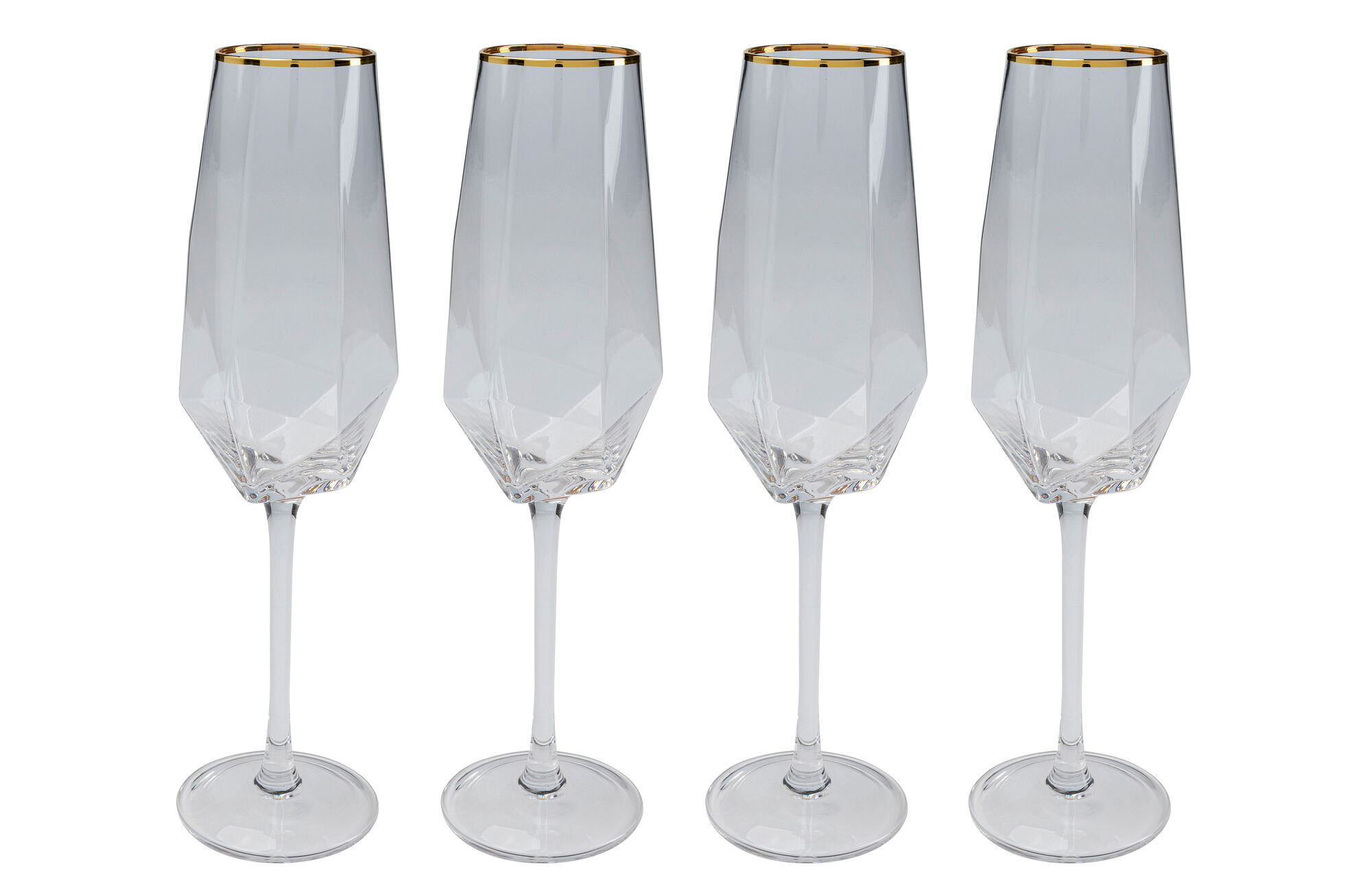 Sektglas Diamond Gold Rim (4/tlg.)