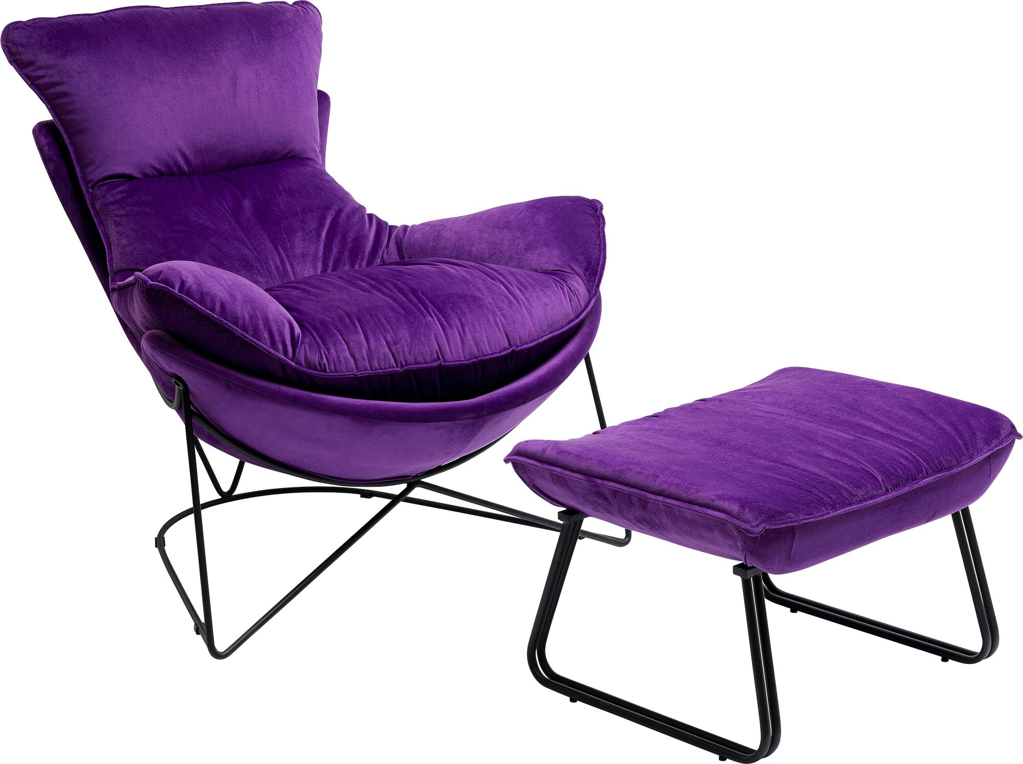 Sessel mit Hocker Snuggle Lila (2/tlg) – Grafik-1.