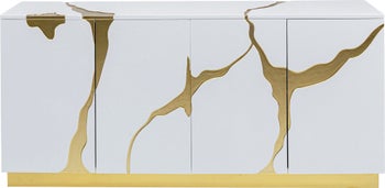 Sideboard Cracked Weiß Gold 165x80cm – Grafik-1.