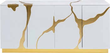 Sideboard Cracked Weiß Gold 165x80cm – Grafik-1.